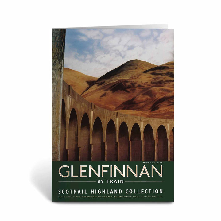 Glenfinnan by Train Highland Lines Greeting Card