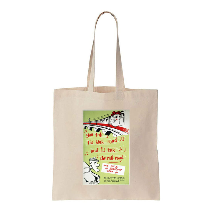 You take the High Road - Scotland by Train - Canvas Tote Bag