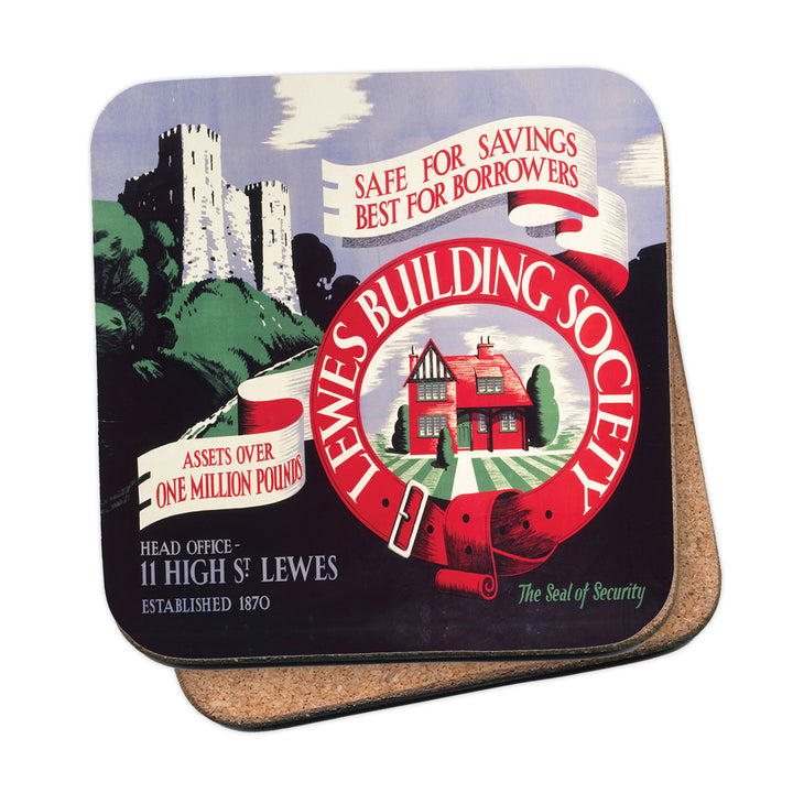 Lewes Building Society - Seal of Security Coaster