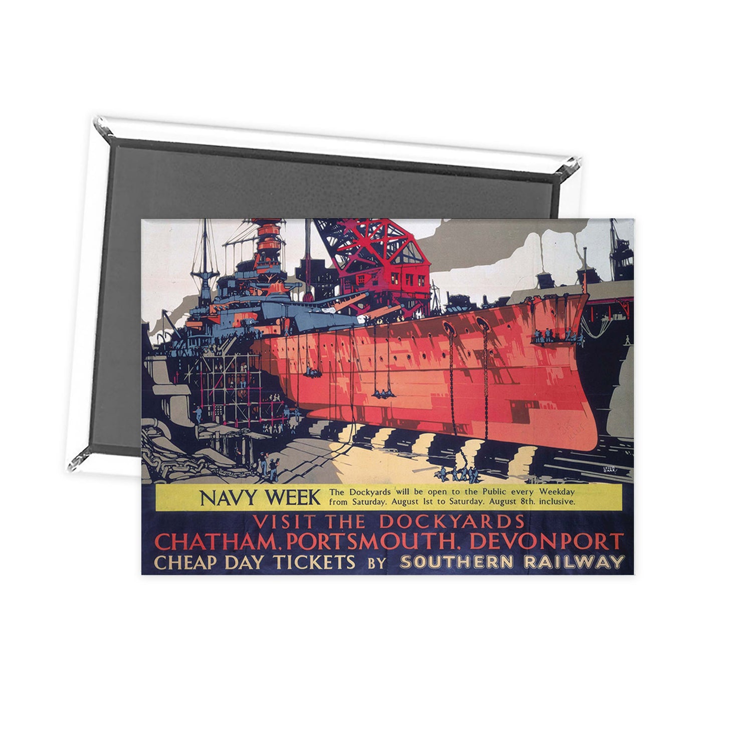 Dockyards Chatham, Portsmouth, Devonport Fridge Magnet