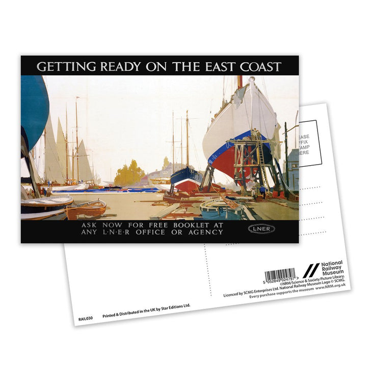 Getting Ready on the East Coast LNER Postcard Pack of 8