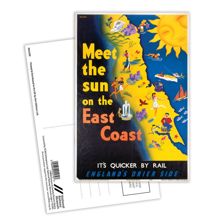 Meet the Sun on the East Coast Postcard Pack of 8