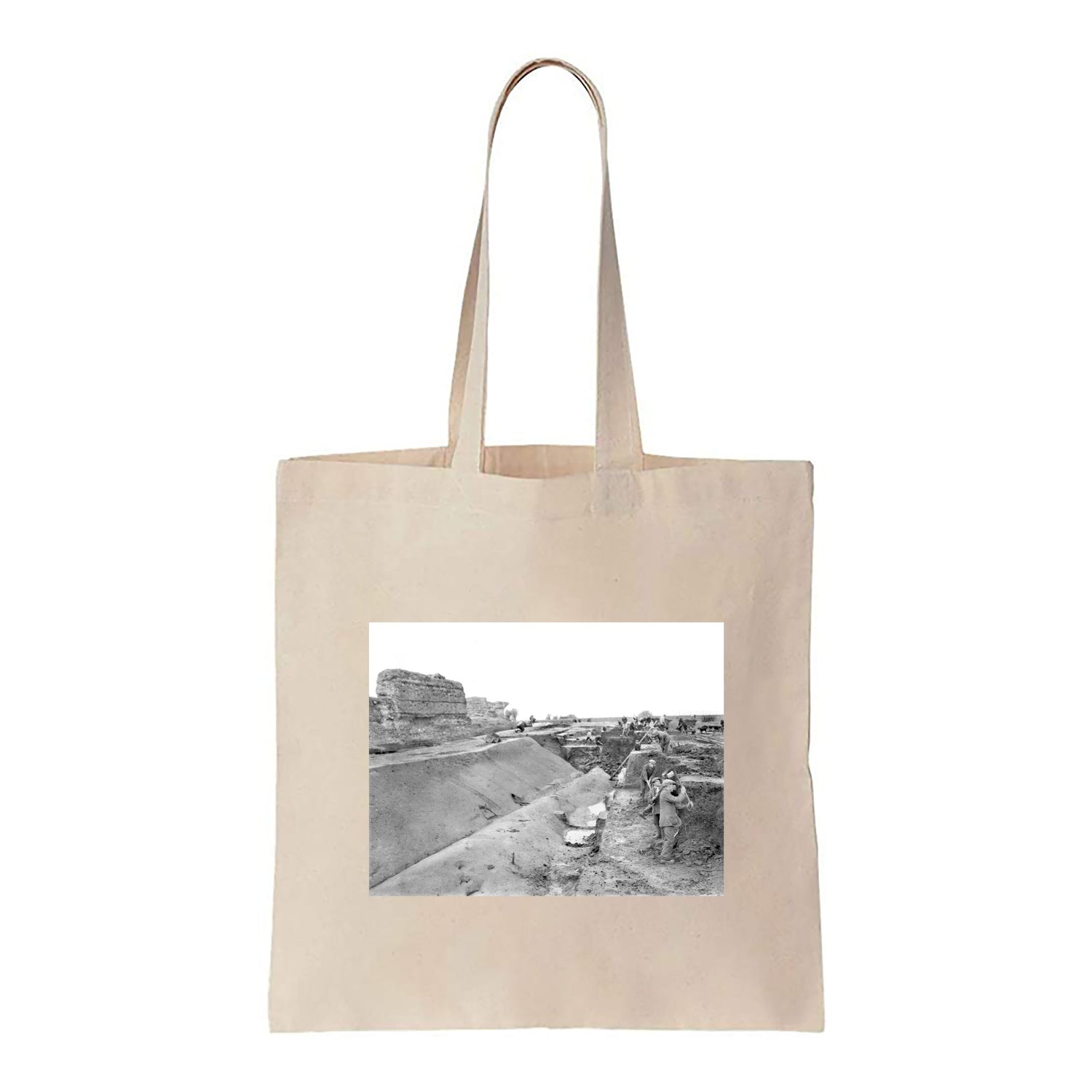 Black and White Construction Site - Canvas Tote Bag