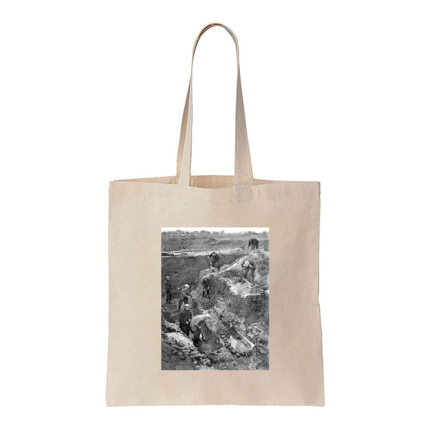 Black and White Construction Site - Canvas Tote Bag