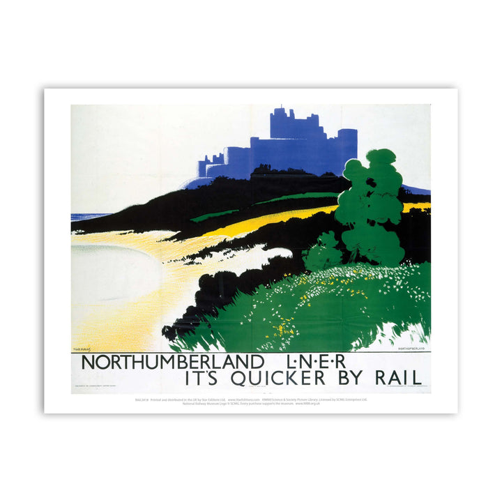 Northumberland - It's Quicker By Rail Art Print