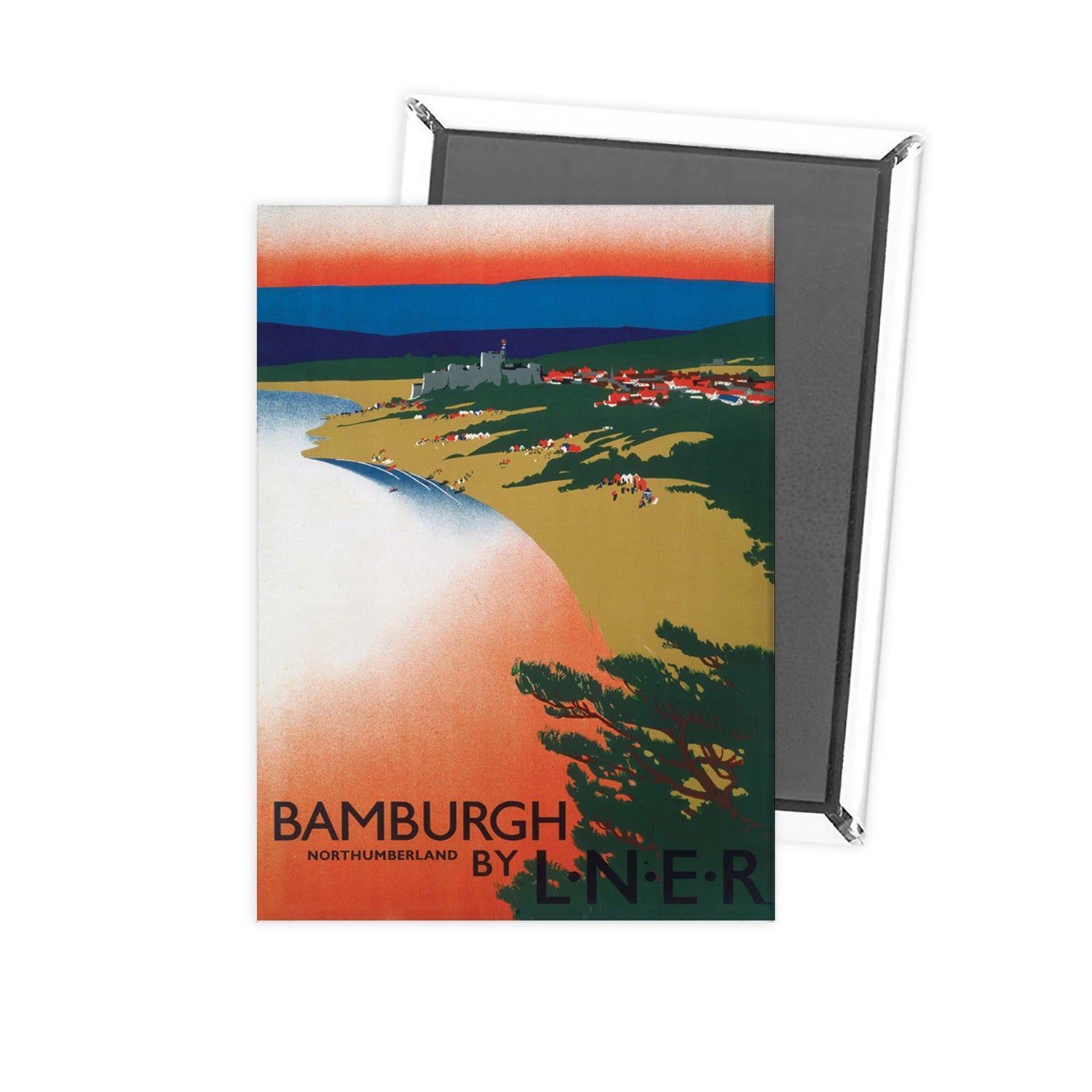 Bamburgh Northumberland By LNER - RAIL2424 Fridge Magnet