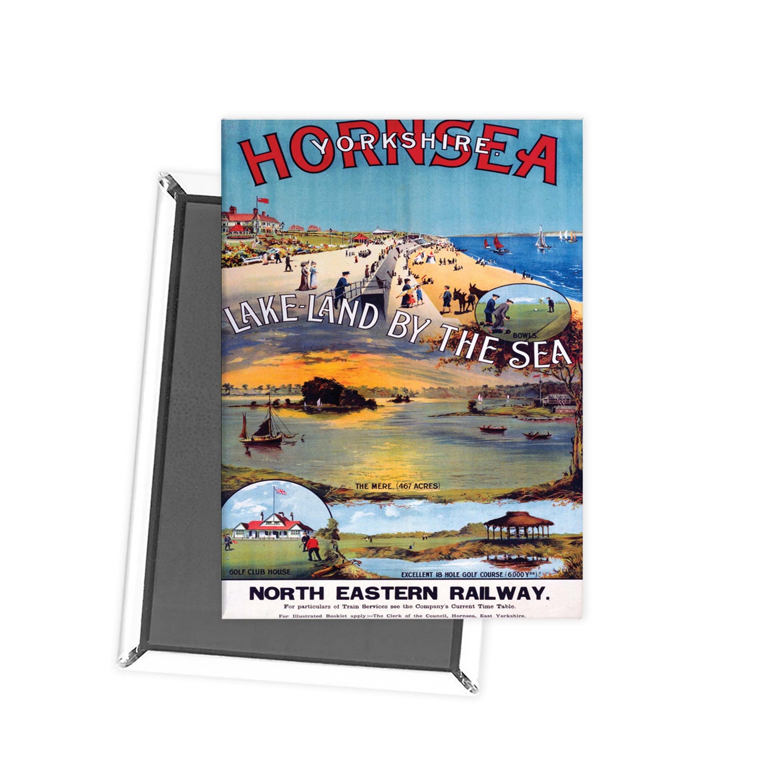 Hornsea Yorkshire Lake land by the Sea Fridge Magnet