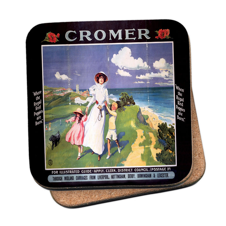 Cromer - Where the Red Poppies are Born Coaster