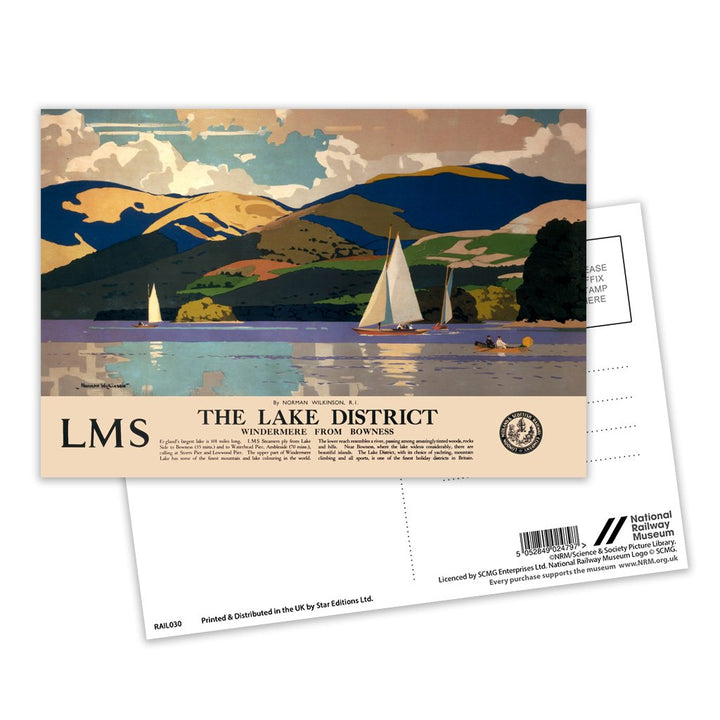 The Lake District - Windermere from Bowness Postcard Pack of 8