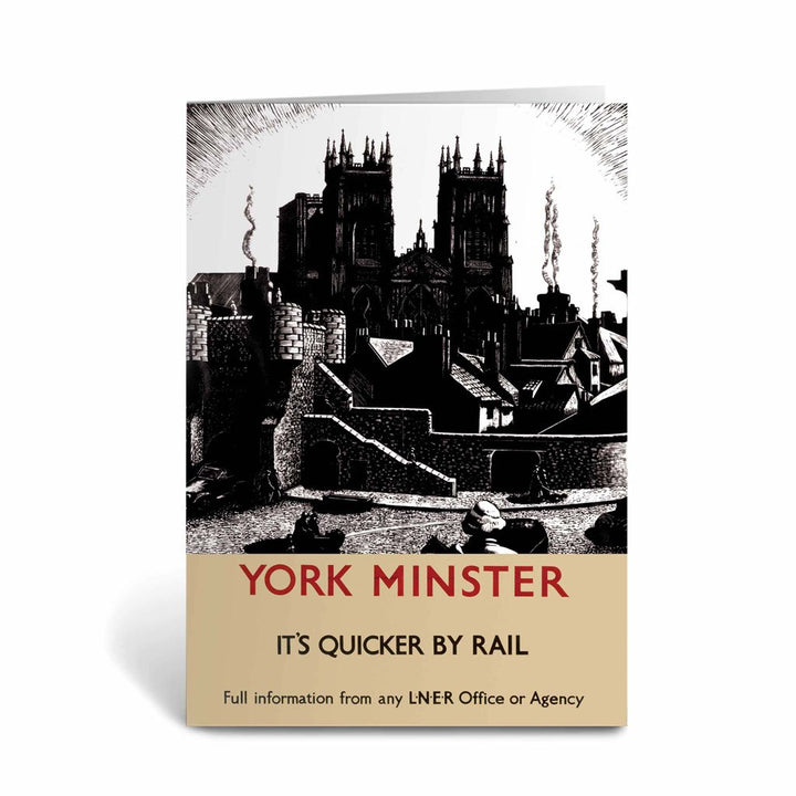 York Minster - Black and White Greeting Card