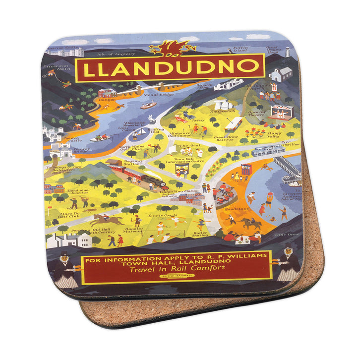 Llandudno - Pictorial Map Coaster