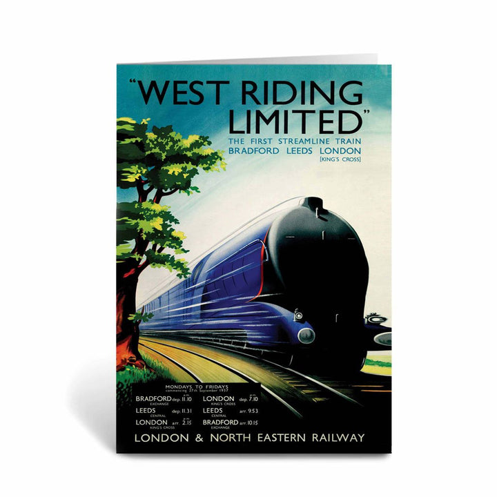 West Riding Limited - Steamline Train - Bradford, Leeds, London Greeting Card