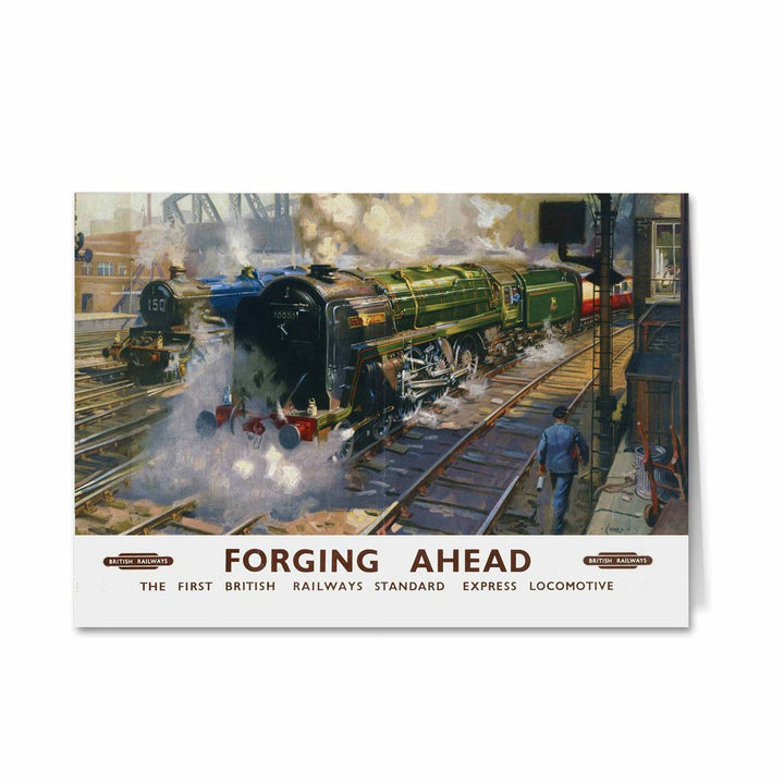 Forging Ahead - Express Locomotive Greeting Card