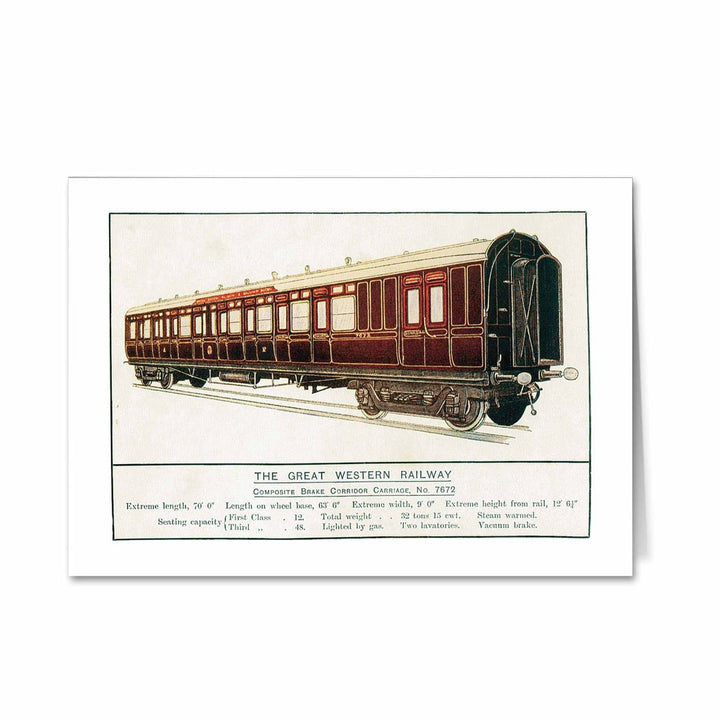 Composite Brake Corridor Carriage No. 7672 - Great Western Railway Greeting Card