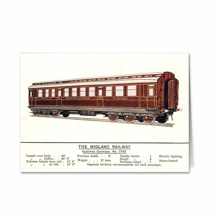 Sleeping Carriage No. 2765 - Midland Railway Greeting Card