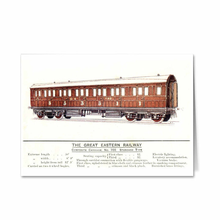 Composite Carriage No. 702 Standard Type, Great Eastern Railway Greeting Card