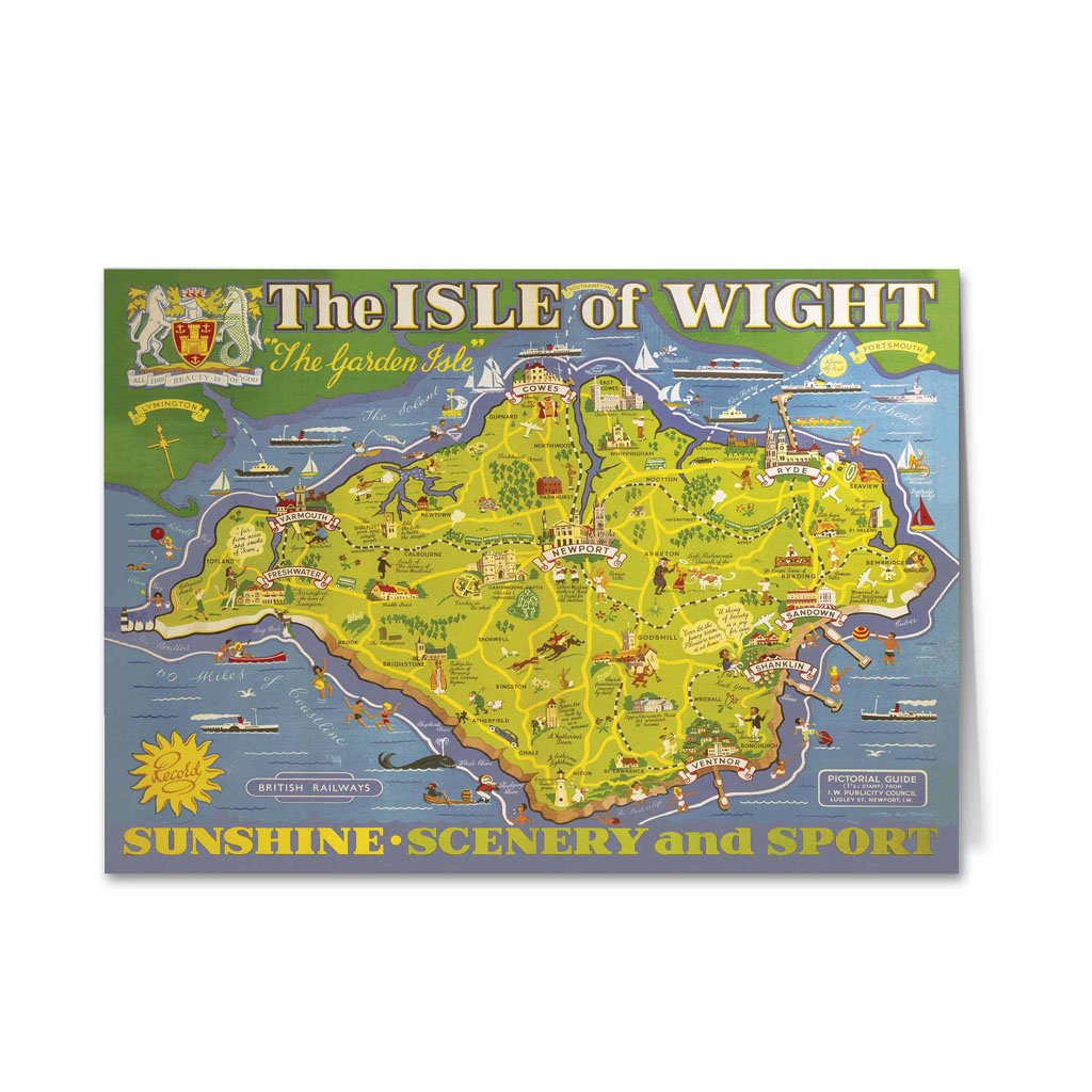 Isle of Wight - The garden Isle island Map Greeting Card