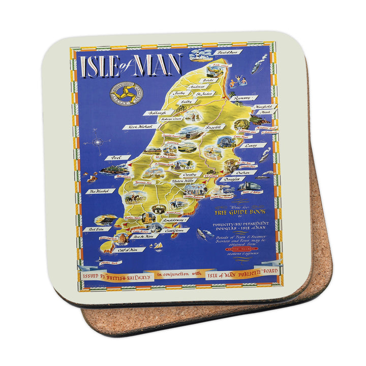 Isle of Man Map Coaster