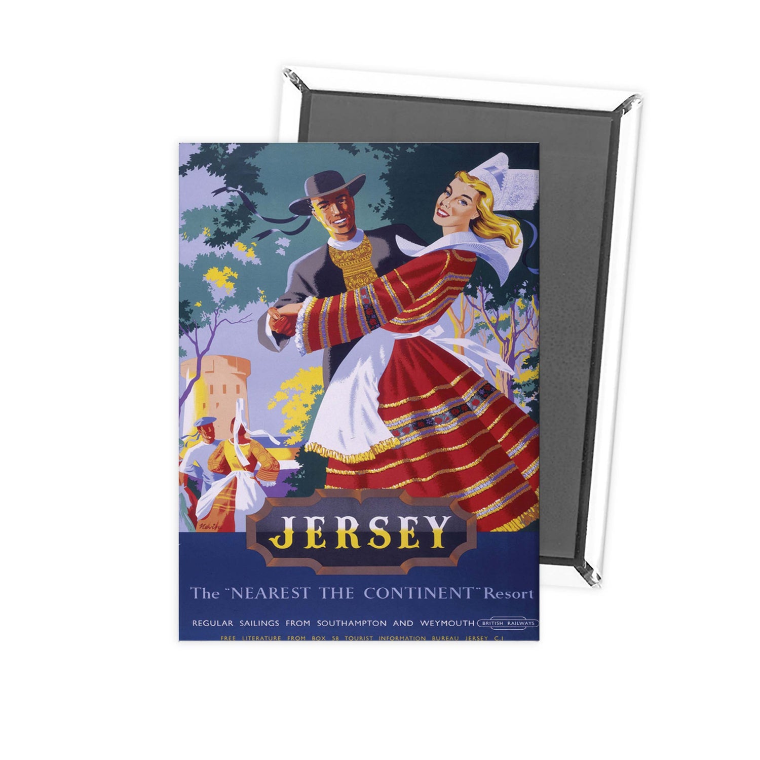 Jersey - Nearest Continent resort British Railways Poster Fridge Magnet