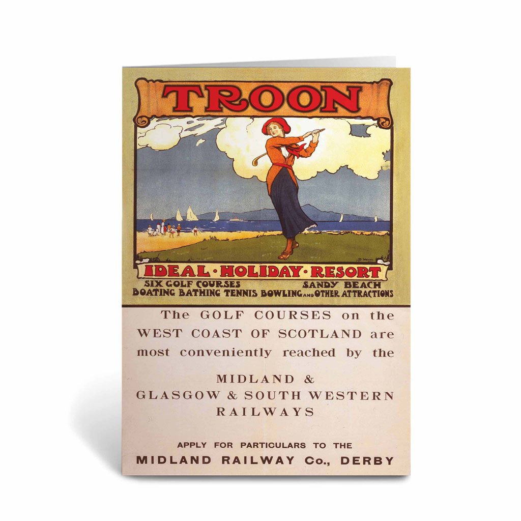 Troon Ideal Holiday Resort - Midland, Glasgow and South Western Railway Greeting Card