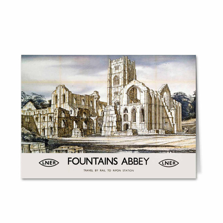 Fountains Abbey - Travel By Rail Greeting Card