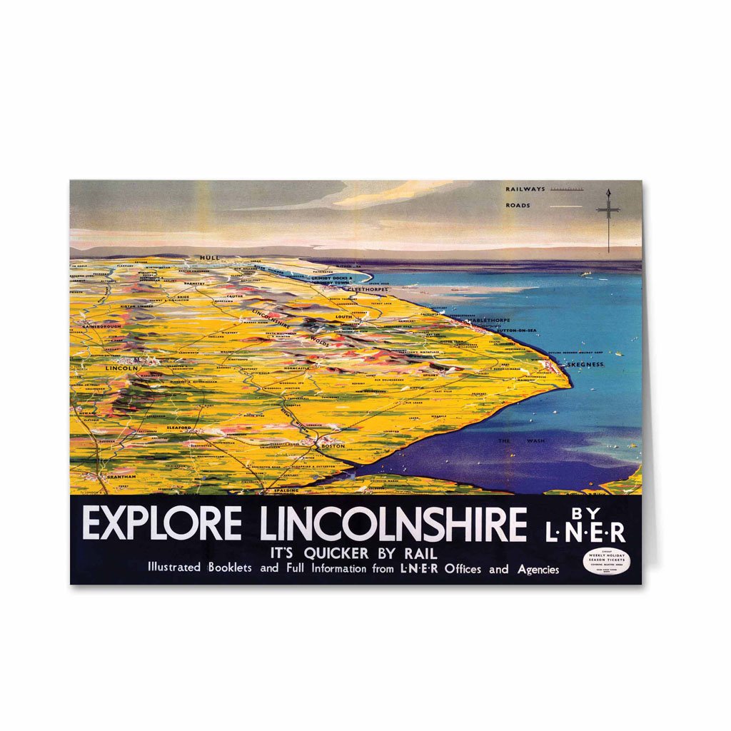 Explore Linconshire Map Greeting Card