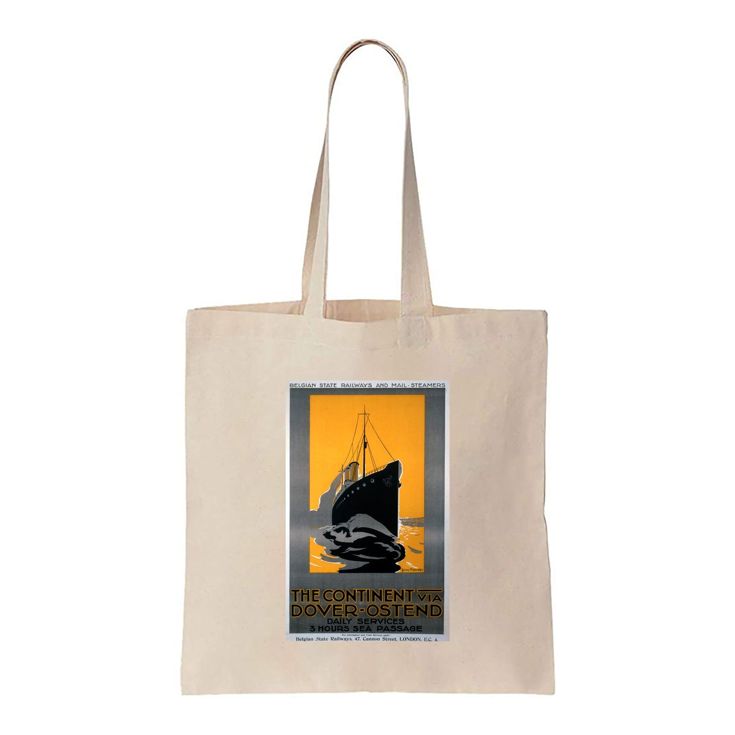 The Continent via Dover-Ostend - Canvas Tote Bag