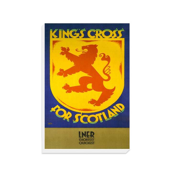 Kings cross for scotland shield LNER poster - Canvas