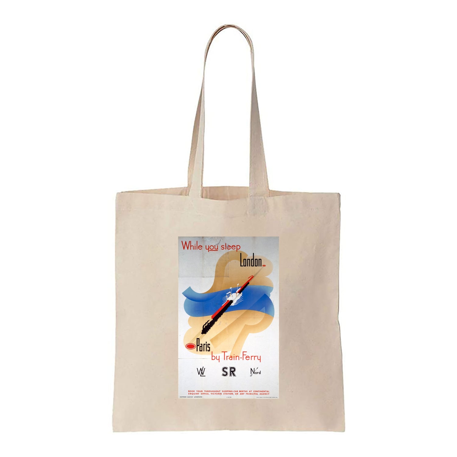 While you Sleep London to Paris - Train ferry - Canvas Tote Bag