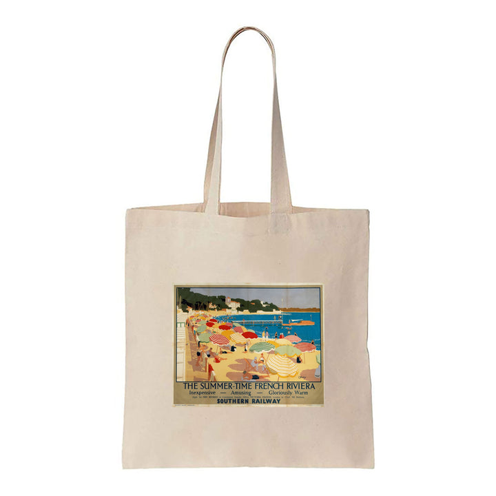 Summer-time French Riviera - Inexpensive, amusing, gloriously warm - Canvas Tote Bag