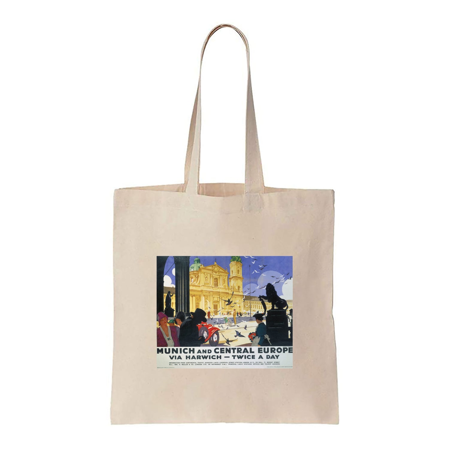 Munich and Central Europe via Harwich - Canvas Tote Bag