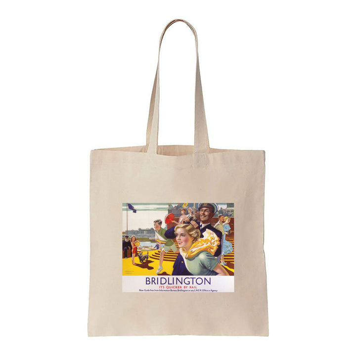 Bridlington, Quicker by Rail - seaside fun - Canvas Tote Bag