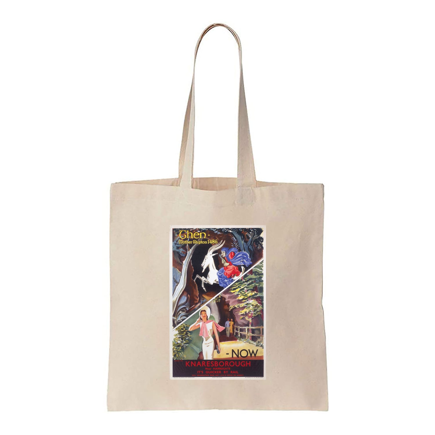 Knaresborough Then and Now - Canvas Tote Bag