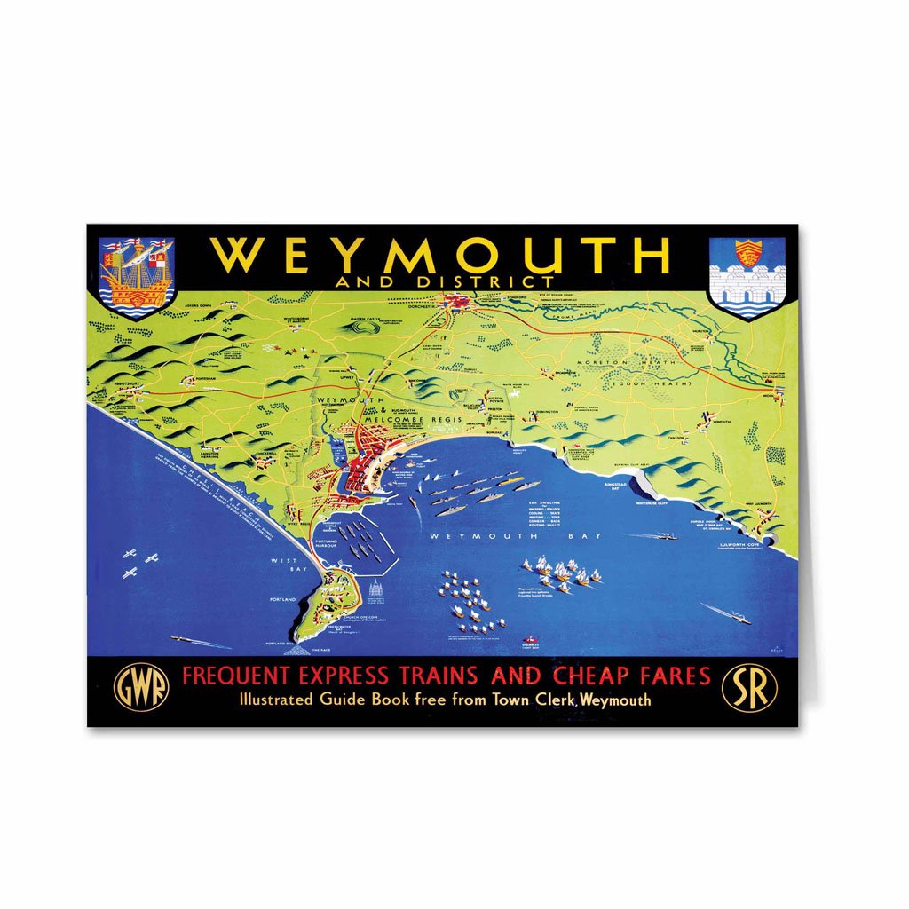 Weymouth and district map Greeting Card