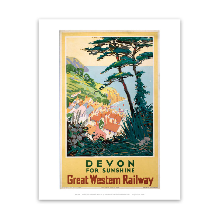 Devon for sunshine - Great Western Railway Art Print