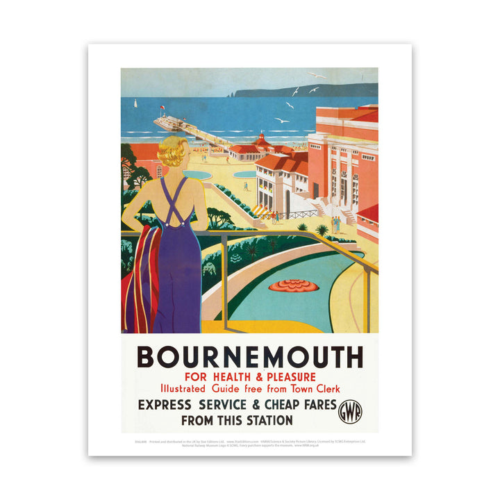 Bournemouth for health and pleasure - GWR Art Print