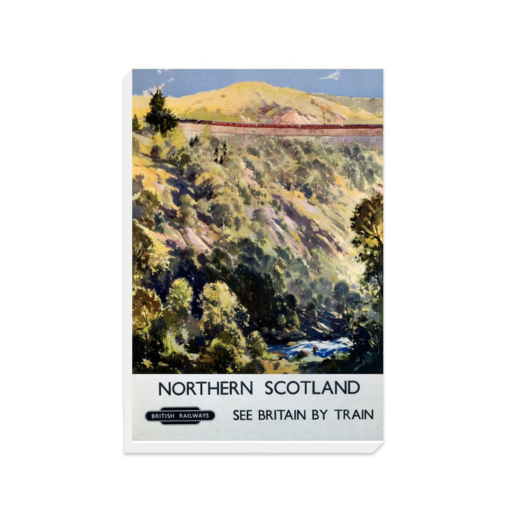 North Scotland - hillside Train - Canvas