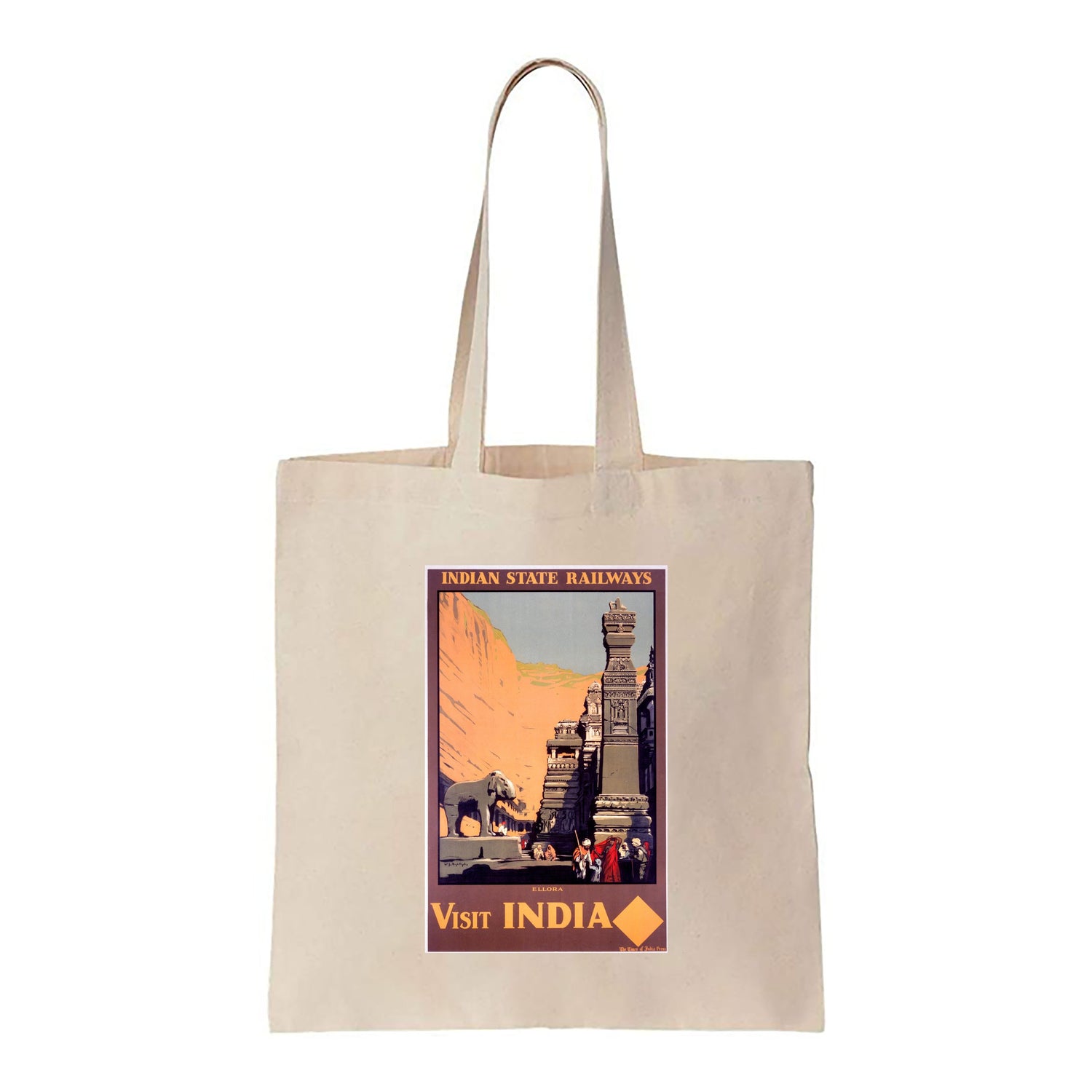 Ellora - Visit India Indian State Railways - Canvas Tote Bag