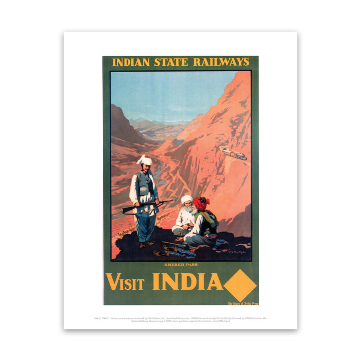 Khyber Pass - Visit India Indian State Railways Art Print