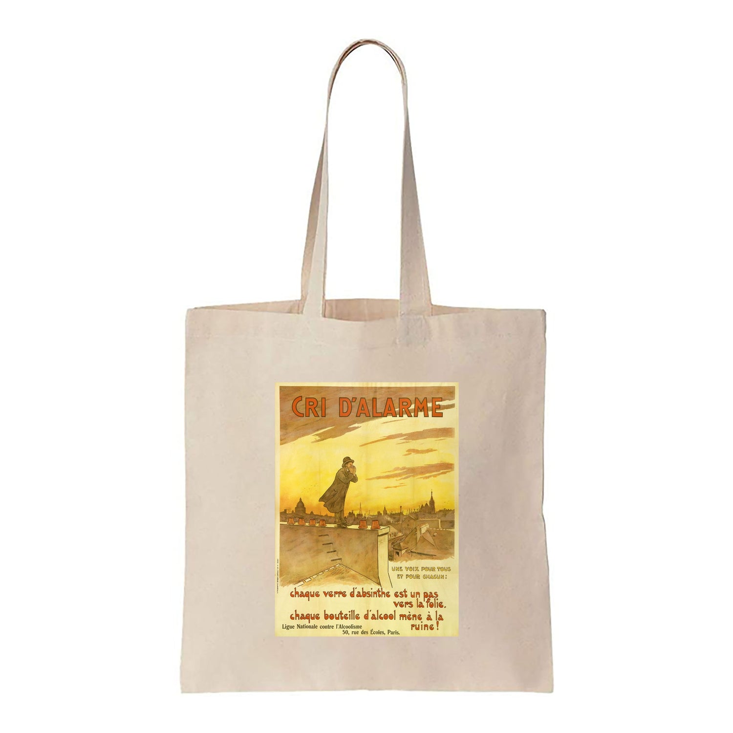 Cri D'Alarme - Ligue Nationale Contre L' Alcoolisme - Canvas Tote Bag