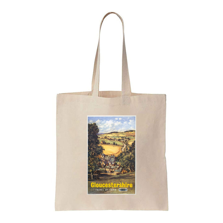 Gloucestershire, Hillside View - Canvas Tote Bag