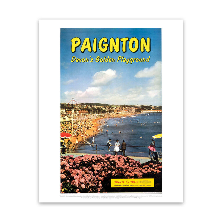 Paignton, Devon - Golden Playground photo Art Print