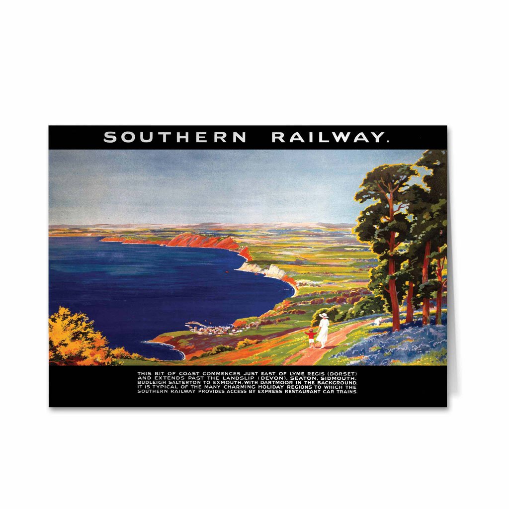 Coastline view - Southern Railway Dorset to Exmouth Greeting Card