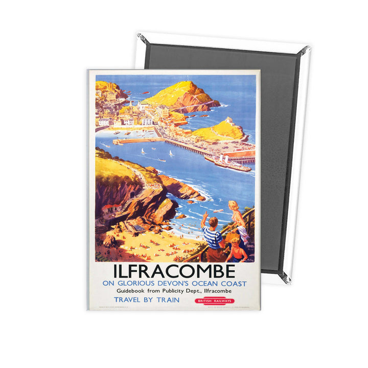 Ilfracombe - Clifftop View of the beach Fridge Magnet