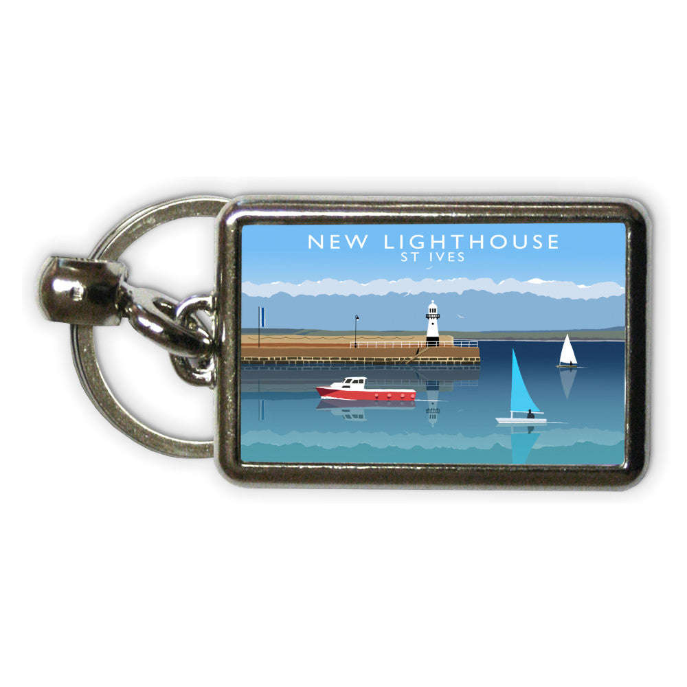 New Lighthouse, St Ives Metal Keyring