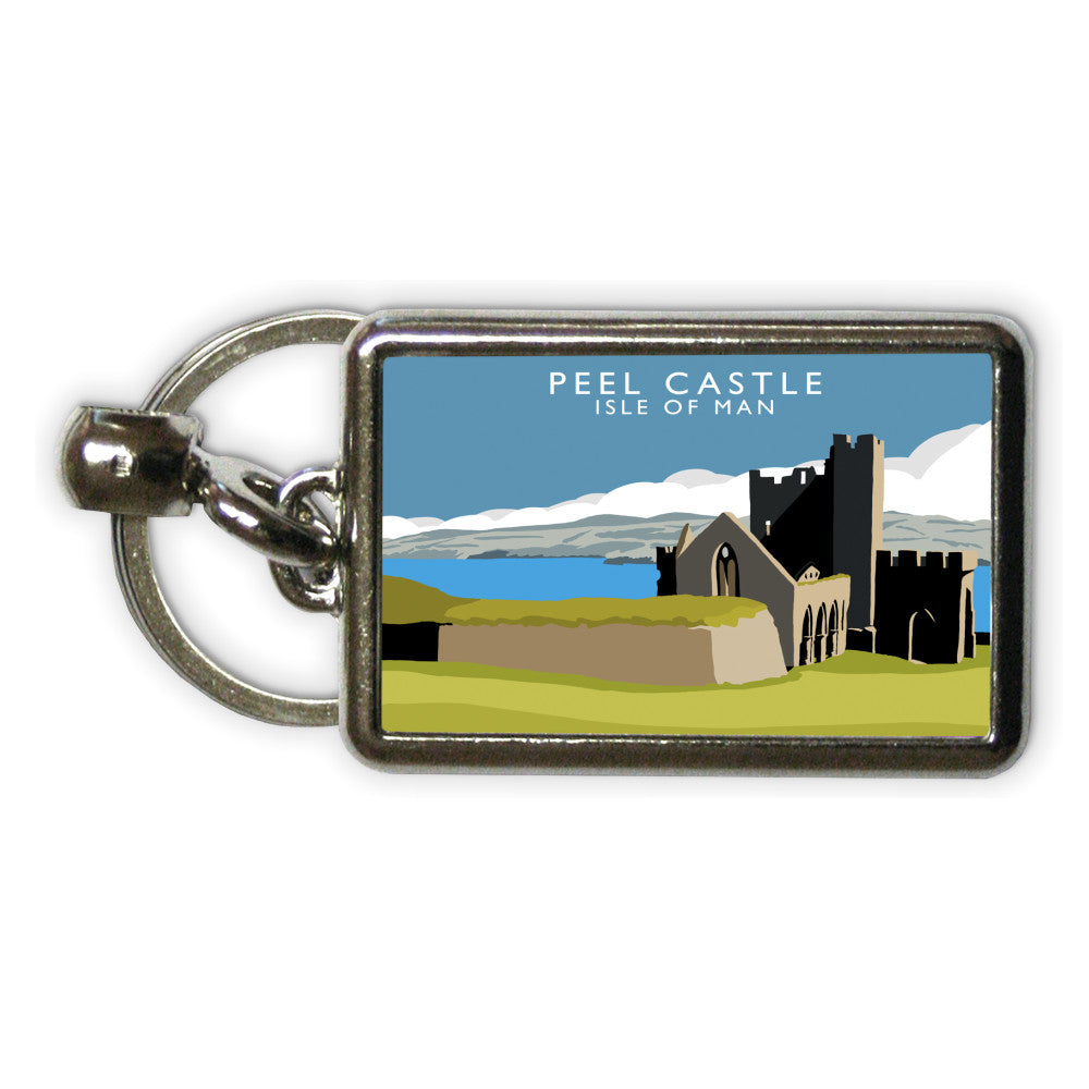 Peel Castle, Isle of Man Metal Keyring