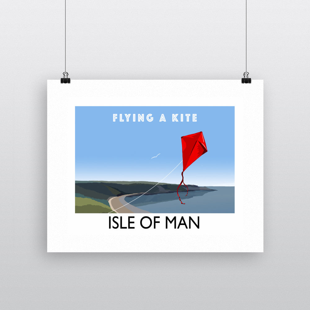 Flying A Kite, Isle of Man - Art Print