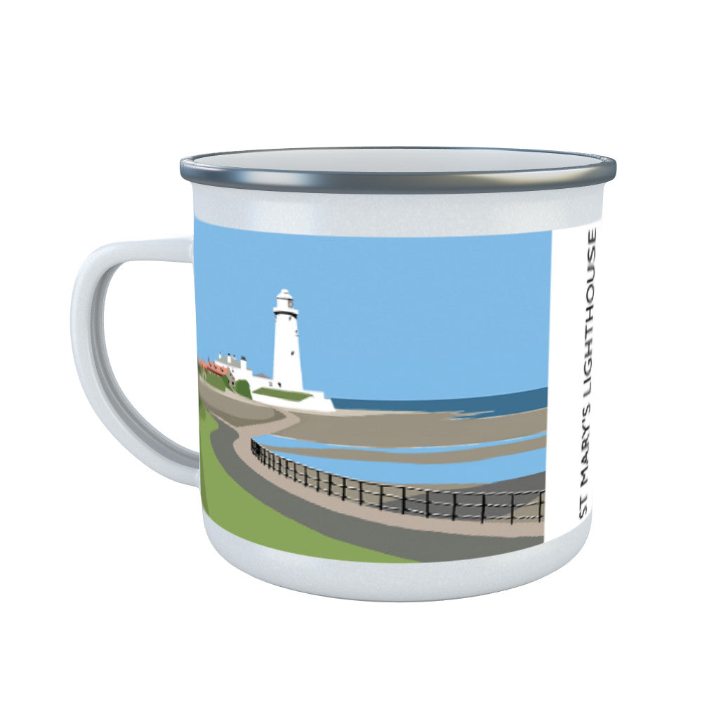 St Mary's Lighthouse, Whitley Bay Enamel Mug