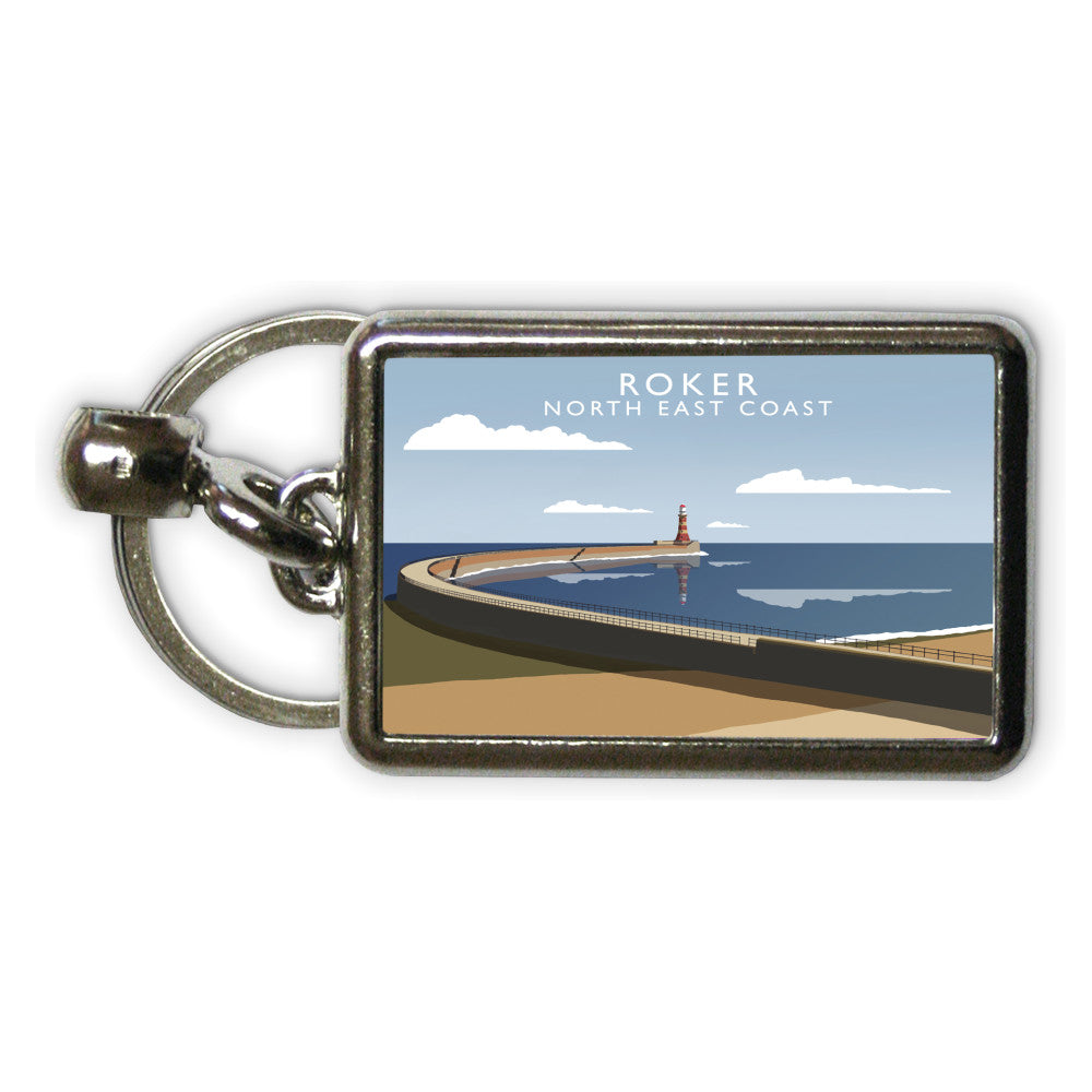 Roker, North East Coast Metal Keyring