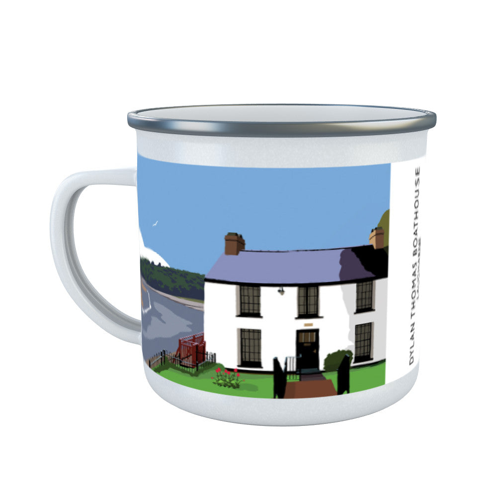 Dylan Thomas Boathouse, Laugharne, Wales Enamel Mug